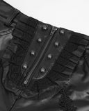 Devil Fashion Womens Gothic Faux Leather Skull Mesh Pants