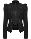 Punk Rave Womens Gothic Embroidered Victorian Woolen Riding Jacket