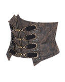 Devil Fashion Womens Steampunk Waist Cincher Corset Belt - Brown