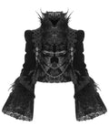 Eva Lady Dark Devore Baroque Gothic Velvet Chained Jacket