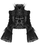 Eva Lady Dark Devore Baroque Gothic Velvet Chained Jacket