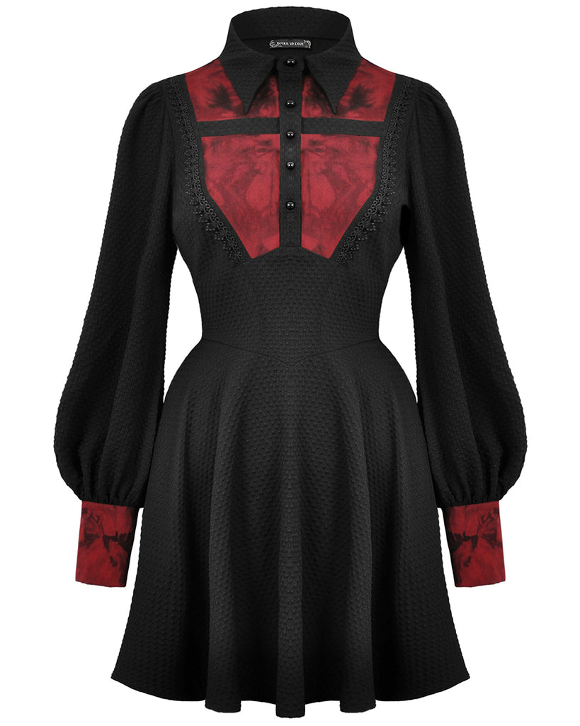 Dark In Love Womens Gothic Lolita Bleeding Cross Mini Dress - Black & Violent Delights Dark In Love Womens Gothic Lolita Bleeding Cross Mini Dress - Black & Violent Delights
