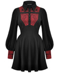 Dark In Love Womens Gothic Lolita Bleeding Cross Mini Dress - Black & Red