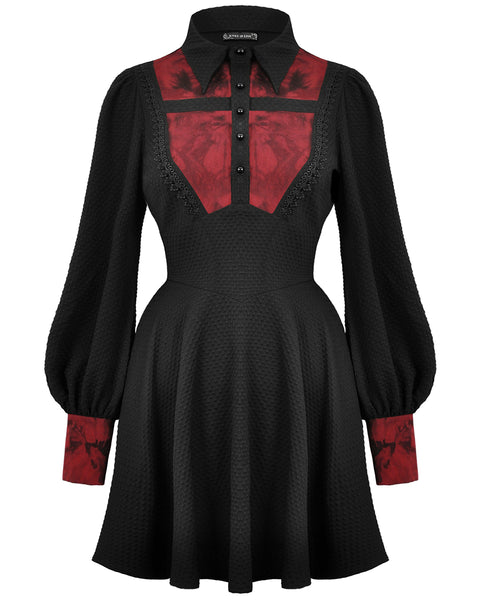 Dark In Love Womens Gothic Lolita Bleeding Cross Mini Dress
