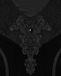Punk Rave Womens Dark Gothic Velvet Applique Fishtail Dress