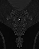 Punk Rave Womens Dark Gothic Velvet Applique Fishtail Dress