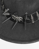 Devil Fashion Mens Post Apocalyptic Gothic Bullet Fedora Hat - Black