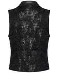 Punk Rave Mens Dark Gothic Skull Jacquard Waistcoat Vest Top - Black