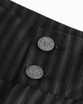 Devil Fashion Mens Tennyson Striped Gothic Lacing Dress Pants - Black