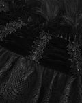 Eva Lady Womens Baroque Gothic Devore Velvet Feathered Shrug Cape Cloak Black