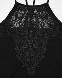 Punk Rave Womens Elegant Gothic Lace Applique Mini Slip Dress
