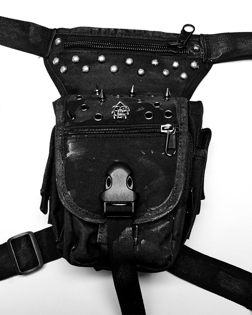 Punk Rave Mens Apocalyptic Punk Studded Utility Belt & Hip Bag ...