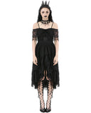 Dark In Love Womens Elegant Gothic Black Lace Off-Shoulder Evening Prom Dress