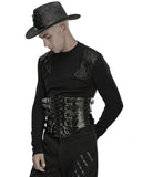 Punk Rave Mens Apocalyptic Gothic Faux Leather Buckled Strapping Corset Girdle Belt