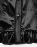 Punk Rave Daily Life Gothic Gradient Velvet Bat Collar Blouse Top - Black
