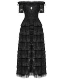 Punk Rave Womens Long Gothic Steampunk Cameo Prom Wedding Dress