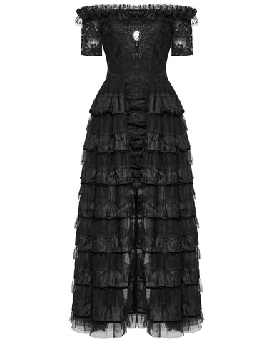 Punk Rave Womens Long Gothic Steampunk Cameo Prom Wedding Dress