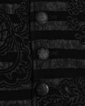 Punk Rave Mens Dark Gothic Striped Paisley Waistcoat Vest