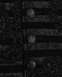 Punk Rave Mens Dark Gothic Striped Paisley Waistcoat Vest