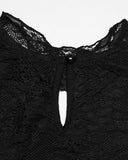 Punk Rave Womens Elegant Gothic Lace Overlayer Applique T-Shirt Top