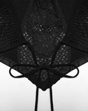 Punk Rave Womens Gothic Lace Applique Tie-Back Camisole Top