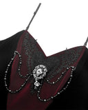 Dark In Love Womens Baroque Gothic Heart Velvet Corset Top - Red & Black