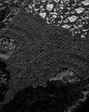 Dark In Love Womens Gothic Baroque Jacquard Velvet Lace Applique Blouse Top