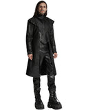 Punk Rave Mens Cyberpunk Apocalptic Gothic Hooded Techwear Coat