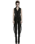 Punk Rave Womens Dark Gothic Punk Asymmetric Long Waistcoat Vest