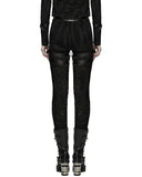 Punk Rave Womens Apocalyptic Gothic Spliced Mesh Strapping Leggings