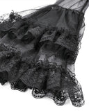 Dark In Love Womens Long Gothic Layered Maxi Dress - Purple & Black