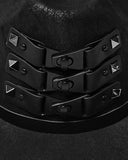 Punk Rave Unisex Distressed Faux Leather Strapping Fedora Hat