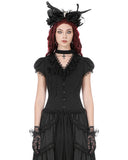 Dark In Love Womens Gothic Crucifix & Rose Blouse Top