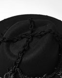 Punk Rave Womens Gothic Dragon Spine Chained Wide Brim Hat