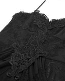 Dark In Love Elegant Gothic Ruched Lace Halter Maxi Dress