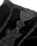 Dark In Love Womens Long Baroque Gothic Velvet & Lace Applique Evening Prom Dress