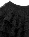 Dark In Love Womens Long Gothic Layered Rose Lace Maxi Skirt