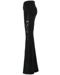 Punk Rave Womens Gothic Velvet & Lace Flared Leggings