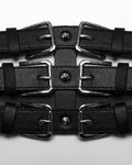 Punk Rave Mens Apocalyptic Punk One Shoulder Strapping Harness - Faux Leather