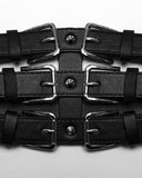 Punk Rave Mens Apocalyptic Punk One Shoulder Strapping Harness - Faux Leather