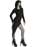 Punk Rave Daily Life Apocalyptic Gothic Asymmetric Broken Knit Hooded Dress