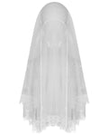 Dark In Love Gothic Bride Veil - White Butterly Lace