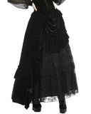 Dark In Love Victoralene Long Gothic Velvet Skirt