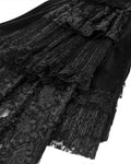 Dark In Love Gothic Velvet & Lace Train Cutaway Party Dress