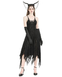 Dark In Love Dark Gothic Lace Applique Lace Up Sling Dress