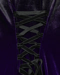 Punk Rave Womens Gothic Velvet Mini Dress With Oversize Embellished Collar - Purple & Black Gradient