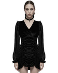 Punk Rave Daily Life Urban Occult Dark Lolita Velvet Mini Dress