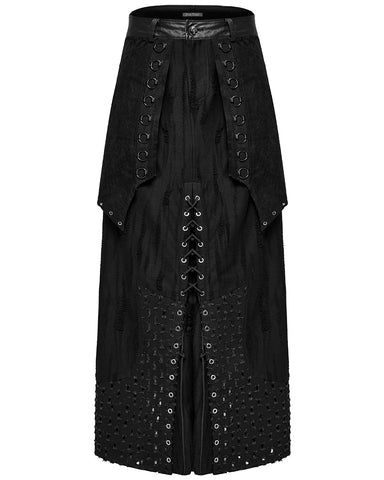 Punk Rave Mens Industrial Apocalyptic Punk Long Kilt Skirt