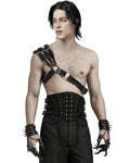 Punk Rave Mens Apocalyptic Punk One Shoulder Strapping Harness - Faux Leather