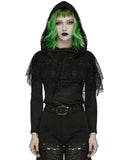 Punk Rave Womens Apocalyptic Wasteland Gothic Hooded Mesh Shawl Top